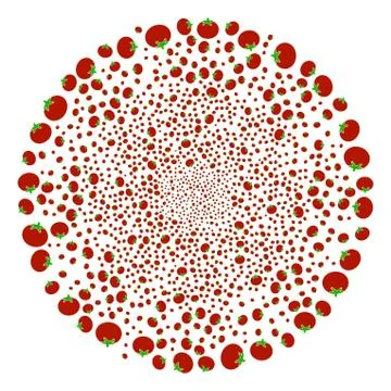 Tomato Vegetable Fireworks Sphere Stock Illustration
