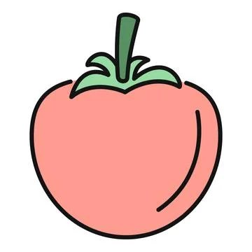 Tomato vegetable food icon flat simple design Stock Illustration