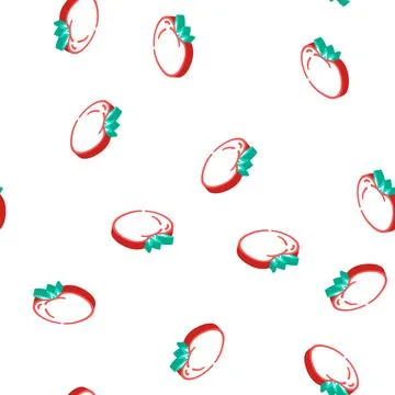Tomato vegetable isometric icon seamless pattern Stock Illustration