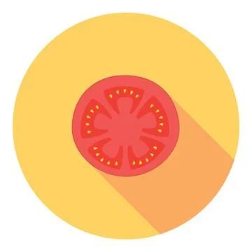 Tomato Vegetable Slice Stock Illustration