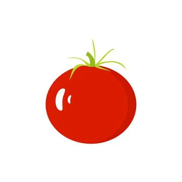 Tomato vegetable vector icon colored. EPS 10. Tomatoes flat illustration. Stock Illustration