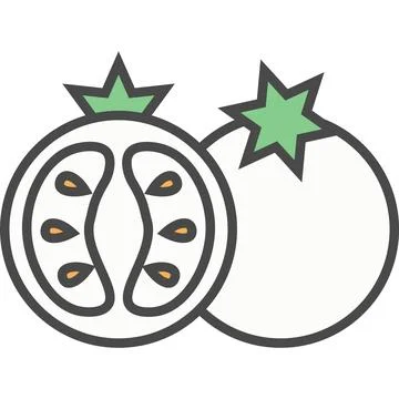 Tomato vegetable vector icon isolated Stock Illustration