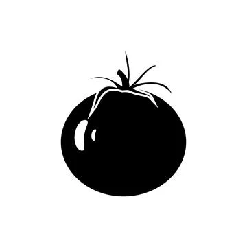 Tomato vegetable vector icon solid black EPS 10... Tomatoes flat illustration Stock Illustration