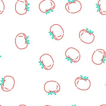 Tomato vegetable vector seamless pattern Illustrazione stock