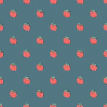 Tomato Vegetables seamless pattern. Vegetarian healthy bio food background, V Stock Illustration