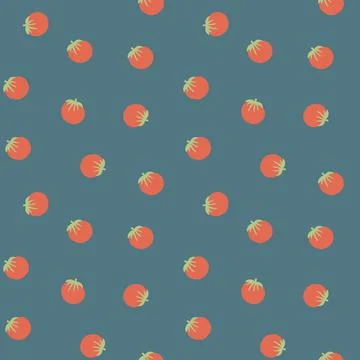 Tomato Vegetables seamless pattern. Vegetarian healthy bio food background, V Stock Illustration