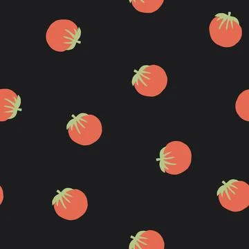 Tomato Vegetables seamless pattern. Vegetarian healthy bio food background, V Stock Illustration