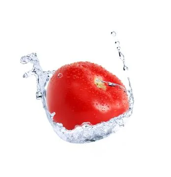 Tomato In Water Splash Stock Photos
