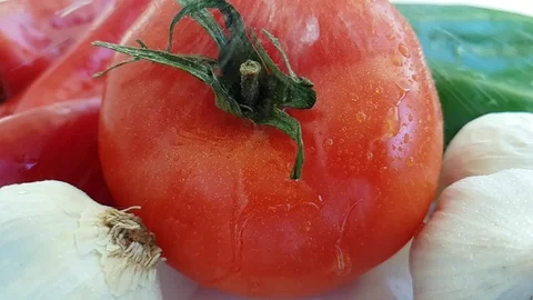 Tomato wet garlic pepper Stock Footage 88292972