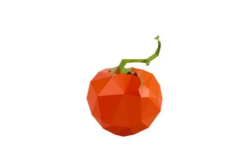 Tomato on white background geometric Stock Illustration