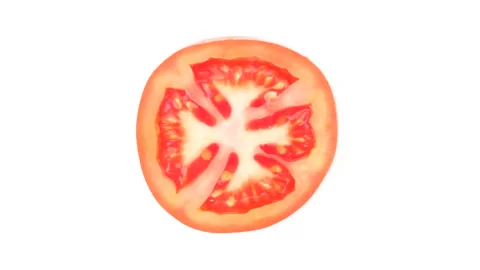 Tomato on white background rotate.  top view Stock Footage 148978644