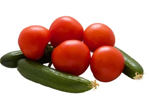 Tomato on white . Stock Photos