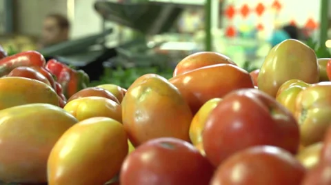 Tomatoes and chili Stock Footage 34568957