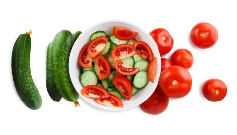Tomatoes and cucumbers Foto stock