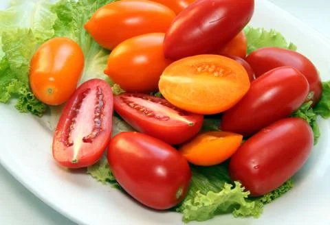Tomatoes and lettuce Stock Photos