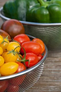 Tomatoes and pepper Stock Photos