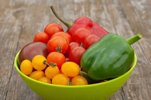 Tomatoes and pepper Stock Photos