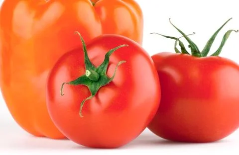 Tomatoes and pepper Stock Photos