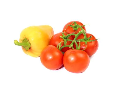 Tomatoes and pepper Stock Photos