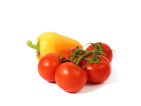 Tomatoes and pepper Stock Photos