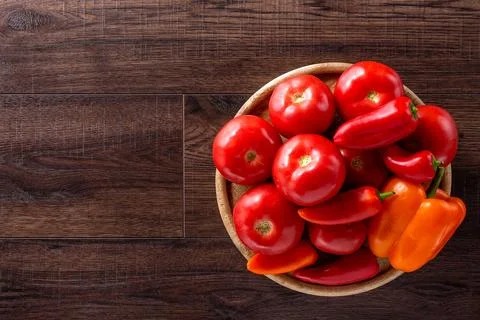 Tomatoes with Bell Pepper Stock Photos