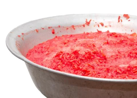 Tomatoes cooked in a pot in the background Stock Photos