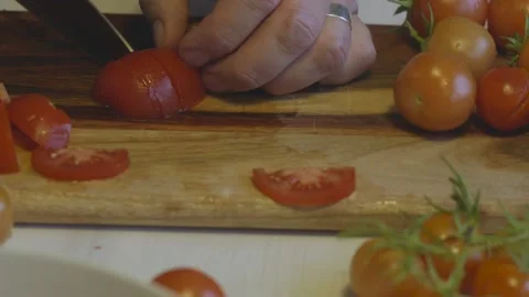 Tomatoes cut1 Stock Footage 163558117