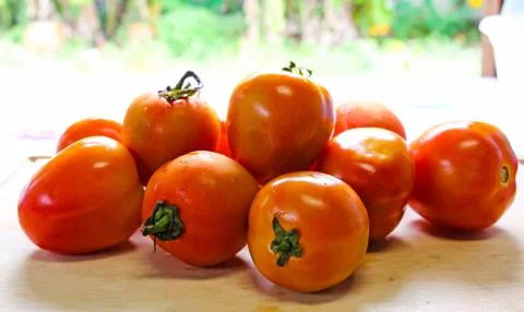 Tomatoes on a cutting board Stock Photos