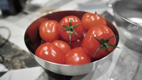 Tomatoes in a dish close-up. Stock Footage 171463008
