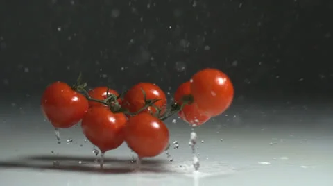 Tomatoes dropping in slow motion Stock Footage 24738416