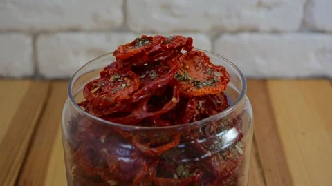 Tomatoes drying process. Healthy food Stock Footage 218421404