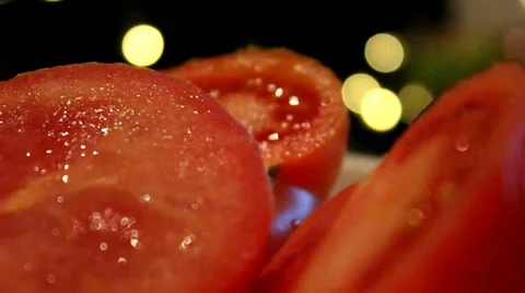 Tomatoes - extrem focus - 001 Stock Footage 61484489