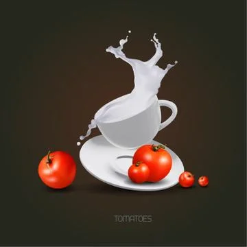 Tomatoes glass Stock Illustration