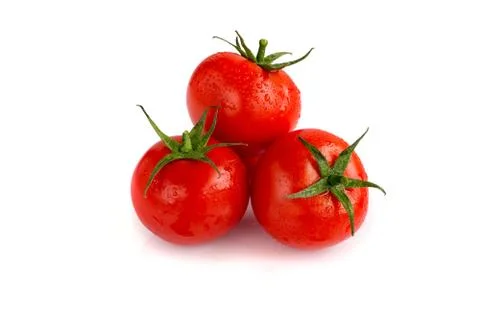 Tomatoes isolated on white Stock Photos