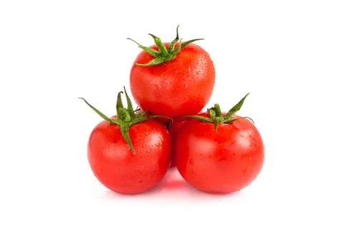 Tomatoes isolated on white Stock Photos