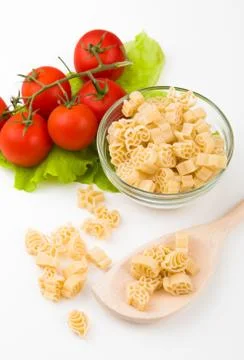 Tomatoes, leaf and paste isolated on a white Stock Photos