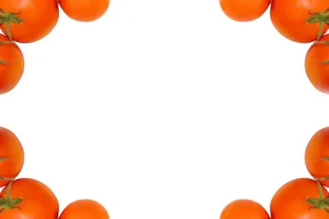 Tomatoes located on a white background Foto stock