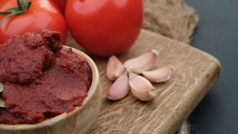 Tomatoes paste 4k Stock Footage 260163091
