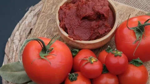 Tomatoes paste organic Stock-Footage 260163440