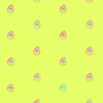 Tomatoes pattern in vibrant gradient holographic neon colors. Concept art Stock Photos