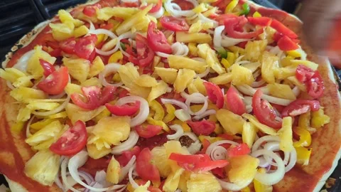 Tomatoes on Pizza Stock Footage 325391411