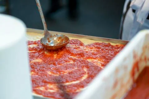 Tomatoes on the pizza Stock Photos