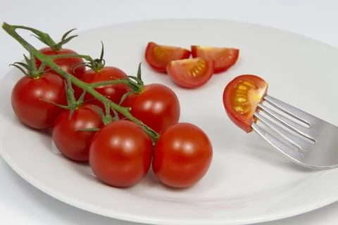 Tomatoes on a Plate 스톡 사진