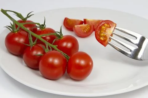 Tomatoes on a Plate 스톡 사진