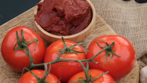 Tomatoes ripe paste Stock Footage 260163343