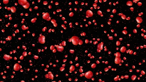 Tomatoes rotate and fall on a black background. Stock Footage 136773611