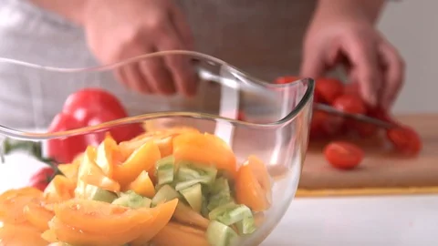 Tomatoes salad Video stock 101057916