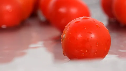 Tomatoes with salad vegetables 4K Video stock 91294989
