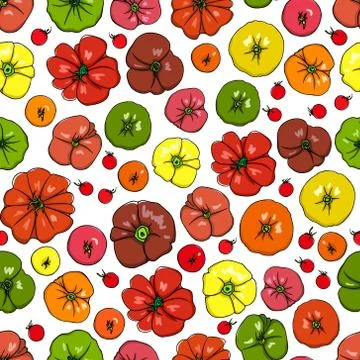 Tomatoes seamless pattern Stock Illustration