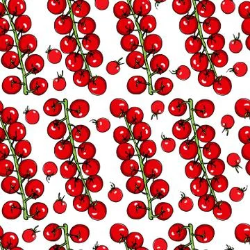 Tomatoes seamless pattern Stock Illustration